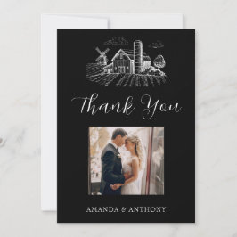 Country Western Barn Wedding  Bedankkaart