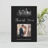 Country Western Barn Wedding  Bedankkaart (Staand voorkant)