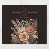 Country Western Bloemen Sparkling Wijnetiket (Enkel label)