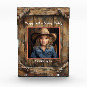 Country Western Boerderijhout, met Touw Hoeken Fotoblokken (Voorkant)