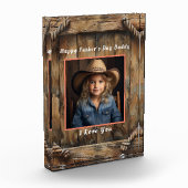 Country Western Boerderijhout, met Touw Hoeken Fotoblokken (Links)