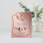 Country western boho rustieke trouwbudget uitnodig (Staand voorkant)