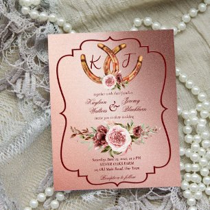 Country western boho rustieke trouwbudget uitnodig