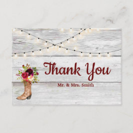 Country Western Boot Boho Rustic Marsala Bedankt