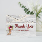 Country Western Boot Boho Rustic Marsala Bedankt (Staand voorkant)