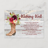 Country Western Boot Boho Rustic Wishing Well Informatiekaartje (Voorkant)