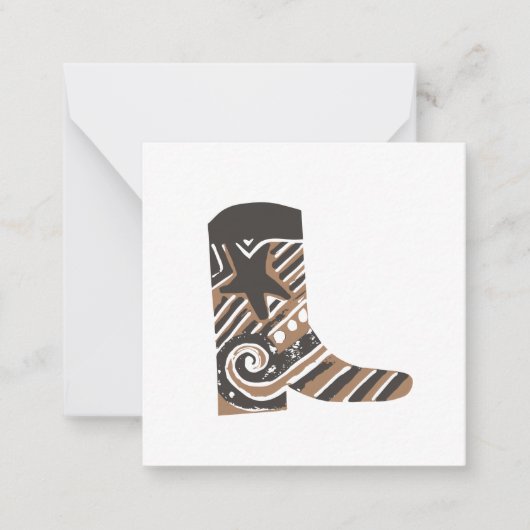 Country Western Boot Notitiekaartje (Voorkant)
