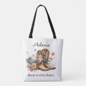 Country Western Boots Flowers Line Dance Tas (Achterkant)