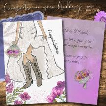 Country Western Bruid Cowgirl Laarzen Trouwkaart
