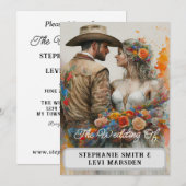 Country Western Bruiloft Waterverf Kaart (Voorkant / Achterkant)