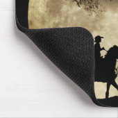 Country Western Cowboy Big Moon Riding Muismat (Hoek)