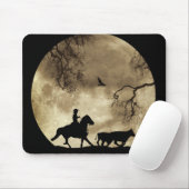 Country Western Cowboy Big Moon Riding Muismat (Met muis)