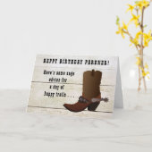 Country Western Cowboy Boot Fun Naam toevoegen Ver Kaart (Gele Bloem)