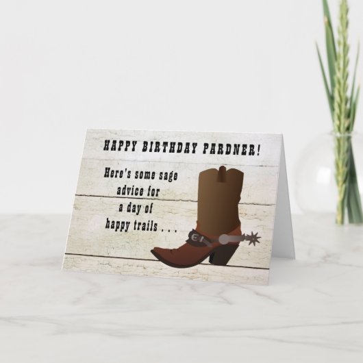 Country Western Cowboy Boot Fun Naam toevoegen Ver Kaart (Voorkant)