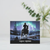 Country Western Cowboy Christmas Seasons Greetings Briefkaart (Staand voorkant)