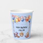 Country Western Cowboy Happy Birthday Papieren bek Papieren Bekers (Achterkant)