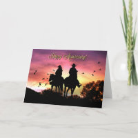 Country Western Cowboy Jubileumkaart