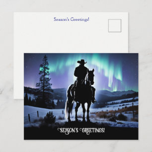Country Western Cowboy Kerst Seizoensgroeten Briefkaart