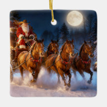 Country Western Cowboy Kerstman Kerstmis Stagecoac