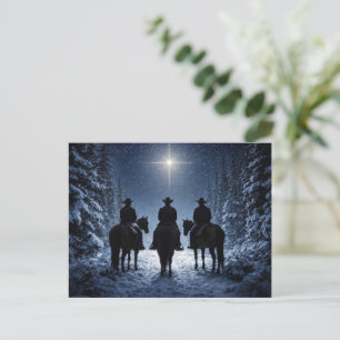 Country Western Cowboy Kerstmis Briefkaart