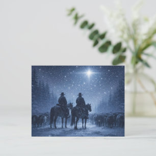 Country Western Cowboy Kerstmis Briefkaart