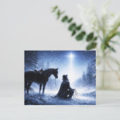 Country Western Cowboy Kerstmis Briefkaart (Staand voorkant)
