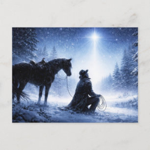 Country Western Cowboy Kerstmis Briefkaart