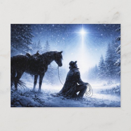 Country Western Cowboy Kerstmis Briefkaart (Voorkant)