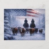 Country Western Cowboy Kerstmis Briefkaart (Voorkant)