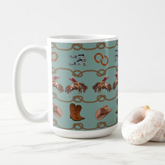 Country Western Cowboy Koffiemok (Met donut)