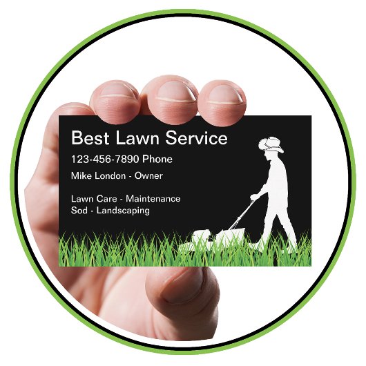 Country Western Cowboy Lawn Mowing Business Card Visitekaartje