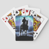 Country Western Cowboy Northern Lights Pokerkaarten (Achterkant)