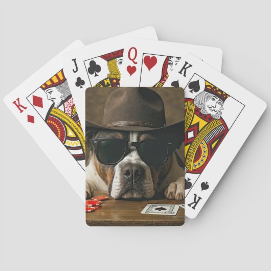 Country Western Cowboy Pitbull Poker Pokerkaarten (Achterkant)