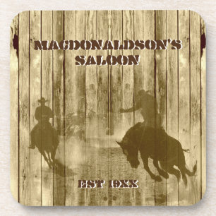 Country western cowboy ranch thema bier onderzetter