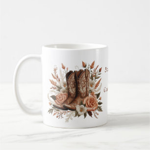 Country Western Cowboylaars met Bloemen  Koffiemok
