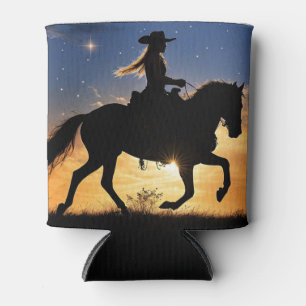 Country Western Cowgirl en Paard Blikjeskoeler