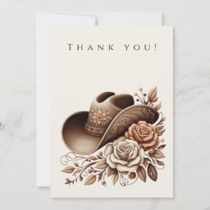 Country Western Cowgirl Hoed met Bloemen Kaart