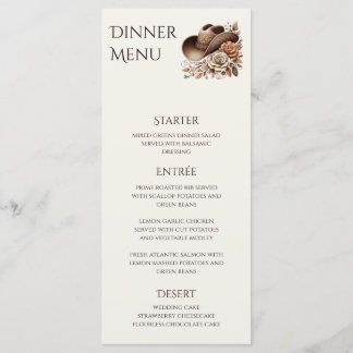 Country Western Cowgirl Hoed met Bloemen Menu