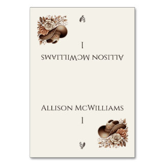 Country Western Cowgirl Hoed met Bloemen Pluimvee Kaart