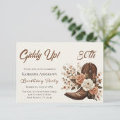 Country Western Cowgirl-laars met bloemen Kaart (Staand voorkant)