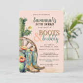 Country Western Cowgirl Laarzen 30e Rodeo Verjaard Kaart (Staand voorkant)