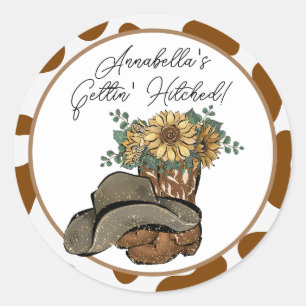 Country Western Cowgirl Meisjesuitje Party Ronde Sticker