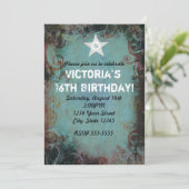 Country Western Cowgirl Sweet 16 Uitnodiging (Staand voorkant)