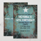 Country Western Cowgirl Sweet 16 Uitnodiging (Voorkant / Achterkant)