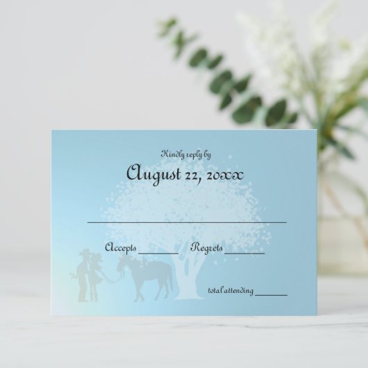 Country Western Fairy Tale Response RSVP Kaartje (Staand voorkant)