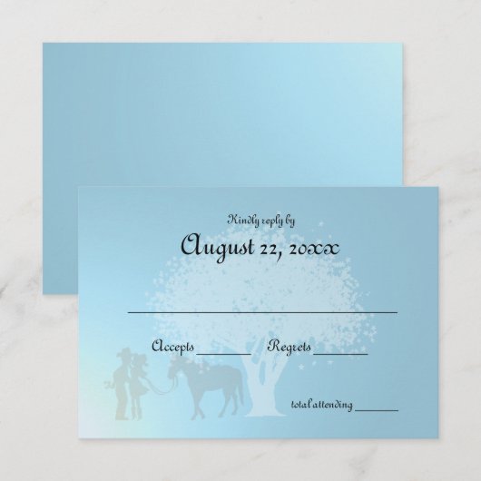Country Western Fairy Tale Response RSVP Kaartje (Voorkant / Achterkant)