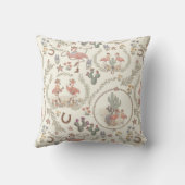 Country Western Flamingo Worp Kussen (Achterkant)
