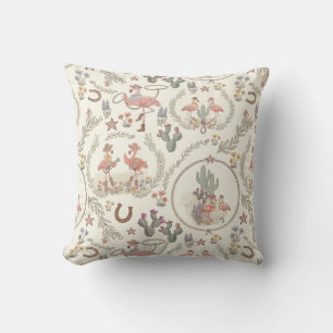 Country Western Flamingo Worp Kussen