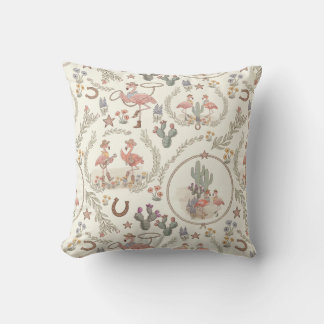 Country Western Flamingo Worp Kussen