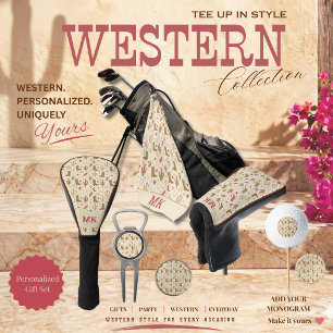 Country Western Handgetekend Patroon Golfballen